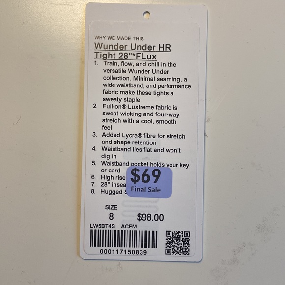 28” Lululemon Wunder Under Leggings - Picture 6 of 6